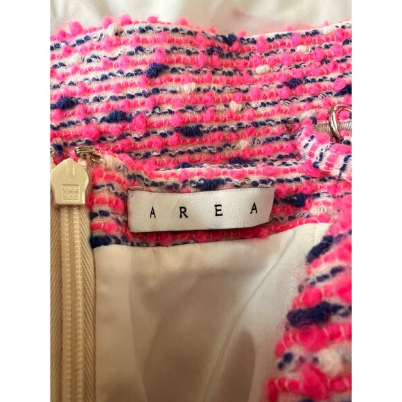 AREA Embellished crystal grape FUCHSIA Wool Blend Mini Dress Size 14 - Picture 13 of 13